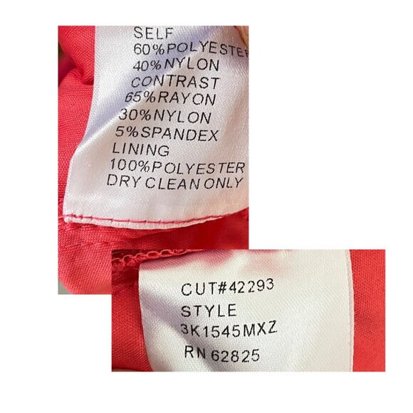 Tadashi Shoji Red Blouson Waist Sheer Embroidered Lace Dress Sz 12 Holiday - Picture 13 of 13